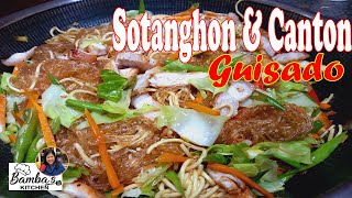 SOTANGHON CANTON GUISADO  PANCIT GUISADO  BAMBAS KITCHEN [upl. by Eadie816]