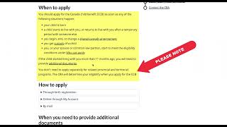 CRA CCB Canada Child Benefit How to apply online  StepbyStep [upl. by Ofori775]