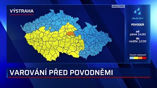 Žene se vydatný a trvalý déšť Hrozí povodně v části Česka platí přísnější výstraha [upl. by Anyak644]