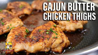 Pan Seared Cajun Butter Chicken Thighs [upl. by Eedolem]