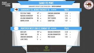 Sandhurst CC Berks Friendly XI v Mortimer West End CC Sunday 1st XI [upl. by Gnuhp]