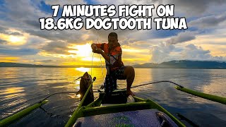 Dogtooth Tuna di naka palag sa Tokayo rod  Vertical slow jigging  KO in 7 mins [upl. by Anthony]