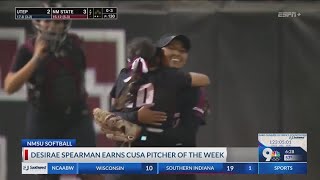 NMSUs Desirae Spearman named CUSA Pitcher of the Week [upl. by Alyworth]