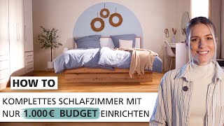 Schlafzimmer mit nur 1000 Euro Budget einrichten  How to  INTERIYEAH [upl. by Elime867]