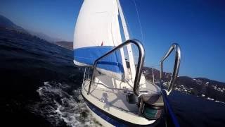 For Sale Motorsailer LM 24  Sailing Slow Motion [upl. by Huskey485]