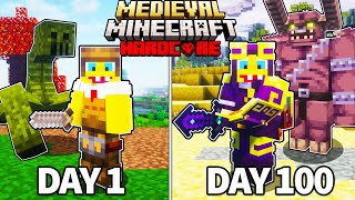 I Survived 100 Days In MEDIEVAL MINECRAFT Hardcore 1201 [upl. by Yelrahc]