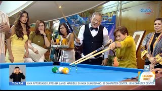 World of Billiards Hall of Famer’ Efren ‘Bata’ Reyes nagturo ng billiards sa Unang Hirit [upl. by Anaiviv]