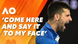 Novak Djokovic’s emotional OUTBURST at heckling fan 2024 Australian Open  Wide World of Sports [upl. by Hselin]