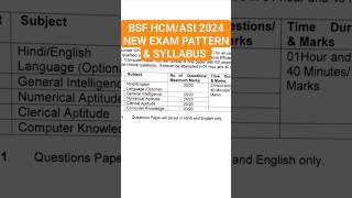 bsf hcmasi 2024 new exam pattern amp syllabus  bsf HCM new syllabus 2024  bsf syllabus 2024 bsf [upl. by Audrey]