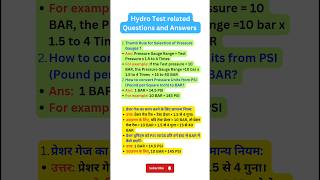 Hydro Test Pressure Gauge Selection Convert pressure PSI to BAR piping shutdown shorts short [upl. by Per]