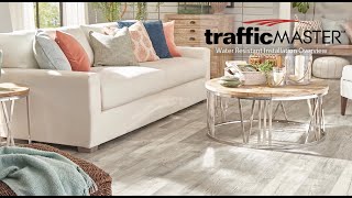 Home Depot Traffic Master Water Resistant Laminate Installation [upl. by Burrus487]