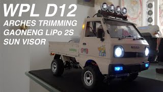 WPL D12 REBUILD 10 GAONENG LiPo Batt Wheel Arches Trimming Sun Visor [upl. by Jeromy]