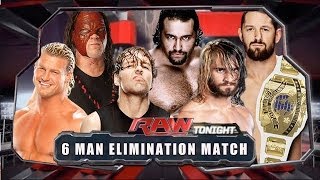 WWE RAW 2014  6 Man Elimination  WWE Money in the Bank 2014 Briefcase Ladder Match Face off [upl. by Ogeid]