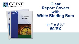 Vinyl Report Covers w White Binding Bars Clear Covers  CLine Products  32557 [upl. by Dixil]