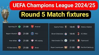 uefa champions league matchday 5 fixtures  uefa champions league 202425 matches  ucl202425 [upl. by Stamata946]