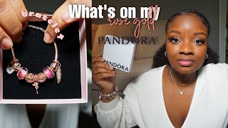 Whats On My New Rose Gold Pandora Bracelet  Mini Unboxing  Asymmetrical Heart Hoops Wishbone Ring [upl. by Aivatan]