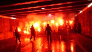 Austria Wien Fans marschieren nach Hütteldorf zum Wiener Derby 090214 [upl. by Berger555]