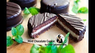 Chocolate Cookie with Creamy Mint Filling Covered Dark Chocolate Vegan Gluten Free Recipe [upl. by Aivek]