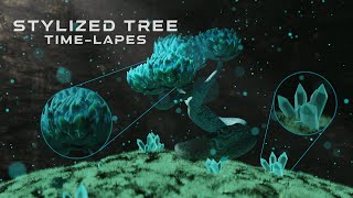 Stylized Magical Tree Timelapse using blender 3D modelling Rendering [upl. by Gray268]