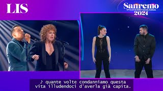 LIS Sanremo 2024  Fiorella Mannoia con Gabbani canta ‘Che sia benedetta’‘Occidentalis karma [upl. by Armando632]