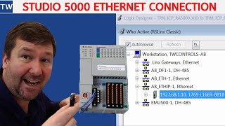 Allen Bradley Controllogix Compactlogix Ethernet Connection Studio 5000 [upl. by Ekenna423]