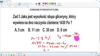 ciśnienie hydrostatyczne zad 5 [upl. by Tripp545]