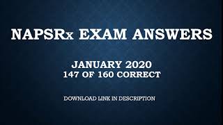 NAPSRx FINAL EXAM ANSWERS JANUARY 2020 [upl. by Ulric]