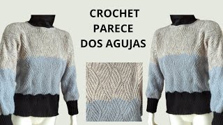 COMO TEJER A CROCHET quot blusa vaiven quot IMITACION A 2 AGUJAS [upl. by Eseerahs]