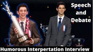 2016 Humorous Interpretation National Champion Interview Jake Wallack PART 1 [upl. by Nhar539]