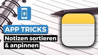 Notizen sortieren und anpinnen in der Notizen App [upl. by Corinne396]