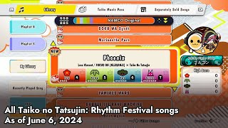 【Taiko no Tatsujin Rhythm Festival】All songs as of June 6 2024 [upl. by Earissed]