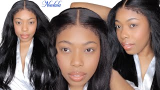 KINKY EDGE YAKI STRAIGHT GLUELESS BEGINNER FRIENDLY WIG  NADULA HAIR AMAZON [upl. by Abbe511]