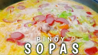 PINOY SOPAS  FILIPINO CHICKEN MACARONI SOPAS [upl. by Ellednek566]