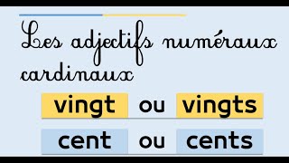 Les adjectifs numéraux cardinaux  الصفات العددية في اللغة الفرنسية [upl. by Mariquilla108]