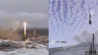 Soyuz MS20 launch Onboard camera view [upl. by Liuqa]