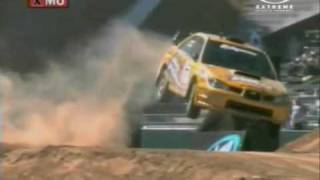 Colin McRae  2006 X Games 2nd place Subaru CrashRoll  Travis Pastrana [upl. by Akahc]