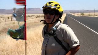 Cross Country Bike Trip  Winds near Marathon Texas  472011 [upl. by Ahsienal56]