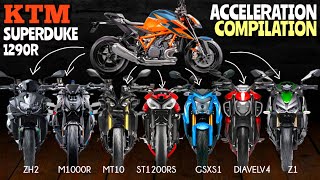 KTM 1290 Superduke R 🆚️ ZH2 🆚️ M1000R 🆚️ MT10 🆚️ ST1200RS 🆚️ GSX S1000R 🆚️ DIAVEL V4 🆚️ Z1000R [upl. by Jain]