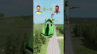 CR7 vs Messi Jump Challenge ⚽️ beamngdrive shorts simulator ronaldo messi football [upl. by Nytsirhc]