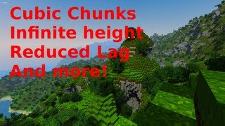 Cubic Chunks Reduced lag Infinite height 3D biomes and more [upl. by Enaelem]