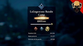 Lolingestone Bandit Camp Wolf Mastery Gold Assassins Creed Valhalla 207 [upl. by Drucie]