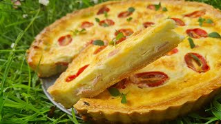 Киш с чедършунка и чери доматиQuiche with cheddarham and cherry tomatoes [upl. by Claudy]