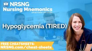 Hypoglycemia TIRED Nursing Mnemonics Nursing School Study Tips [upl. by Weingarten]