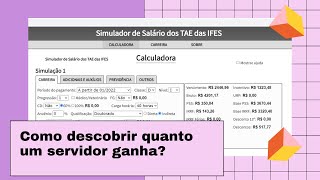 Simulador que calcula o salário dos servidores das universidades e institutos federais [upl. by Retrac822]