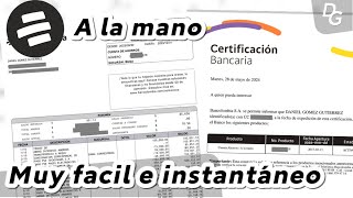 Como solicitar y descargar certificación bancaria extractos y más en Bancolombia a la Mano [upl. by Enirehs]