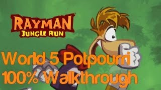 Rayman Jungle Run  World 5 Potpourri Update 100 Complete Walkthrough w Bonus Secret Level [upl. by Scrope421]