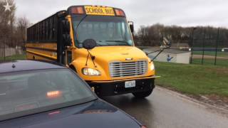 Buses arrive at Oak Park high school to take kids to Staley high school [upl. by Arretak]