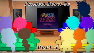 Fandom react to FNF Indie Cross Nightmare Songs  Gacha Club Reaction [upl. by Aisereht251]