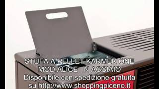 STUFA A PELLET KARMEK ONE MODALICE ROSSA IN ACCIAIO 10kw [upl. by Jannelle247]