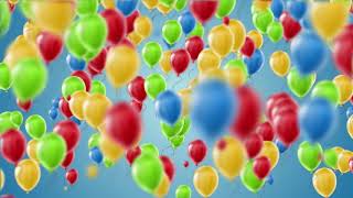 6000 Minutes  Balloons Flying on Blue Background Motion Graphics 4K Free [upl. by Euqinotna]